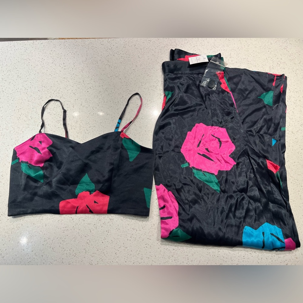 Women’s Floral Pants & Top Matching Set New With Tags
